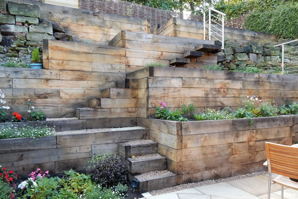 A garden design for a steep slope